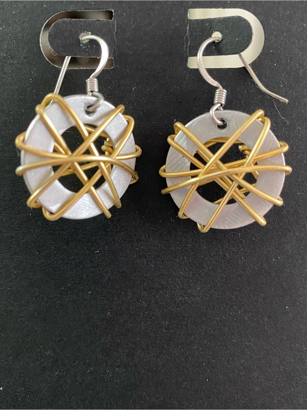 Handcrafted Silver & Gold Wire Wrapped Hoop Earrings - Women's Jewelry
